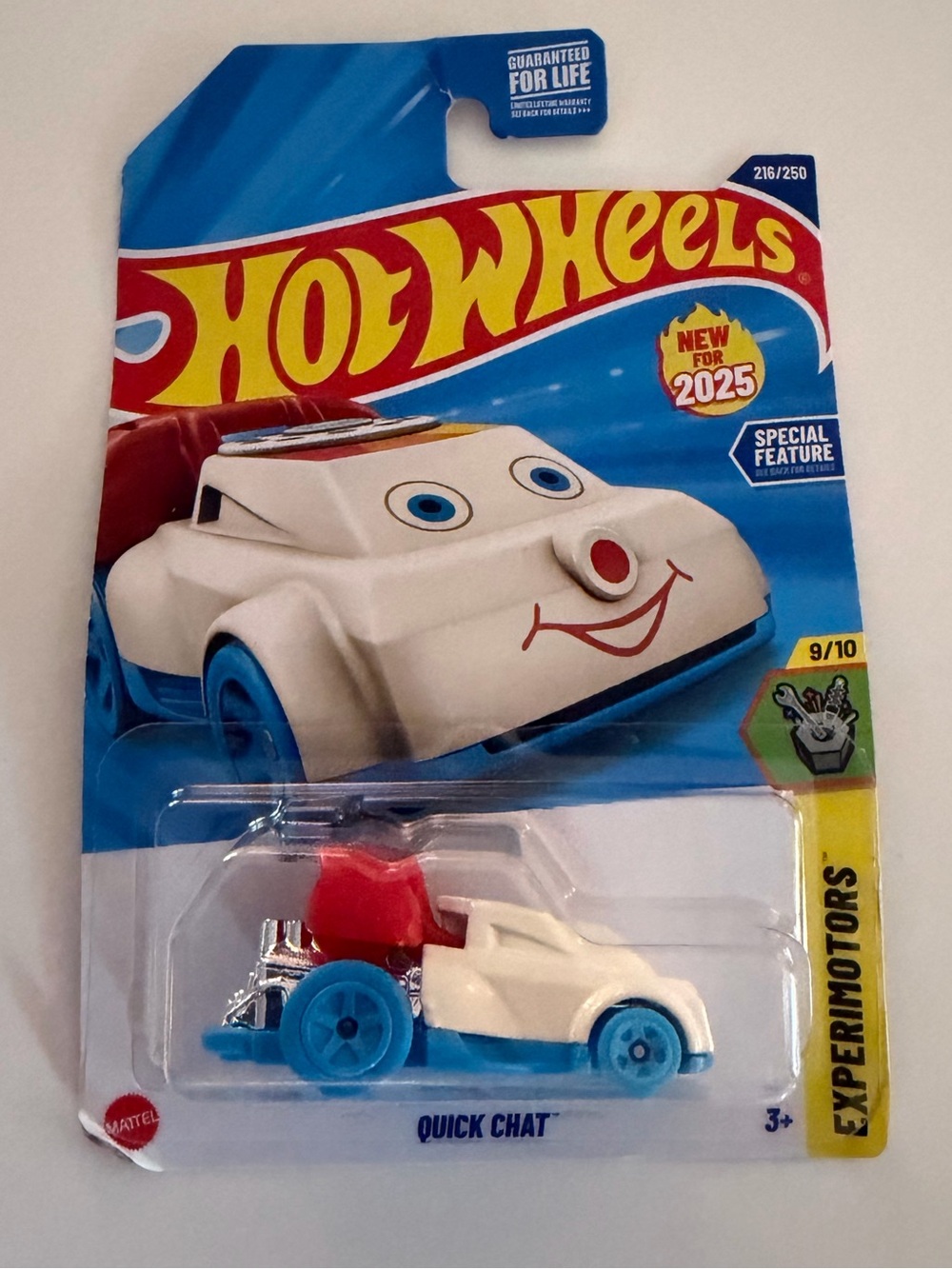 Hot Wheels Quick Chat Kids Toy Car - White and Blue